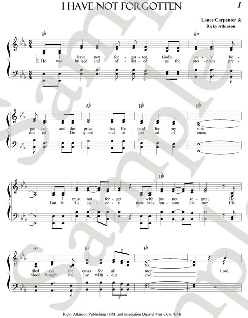 I Have Not Forgotten Sheet Music